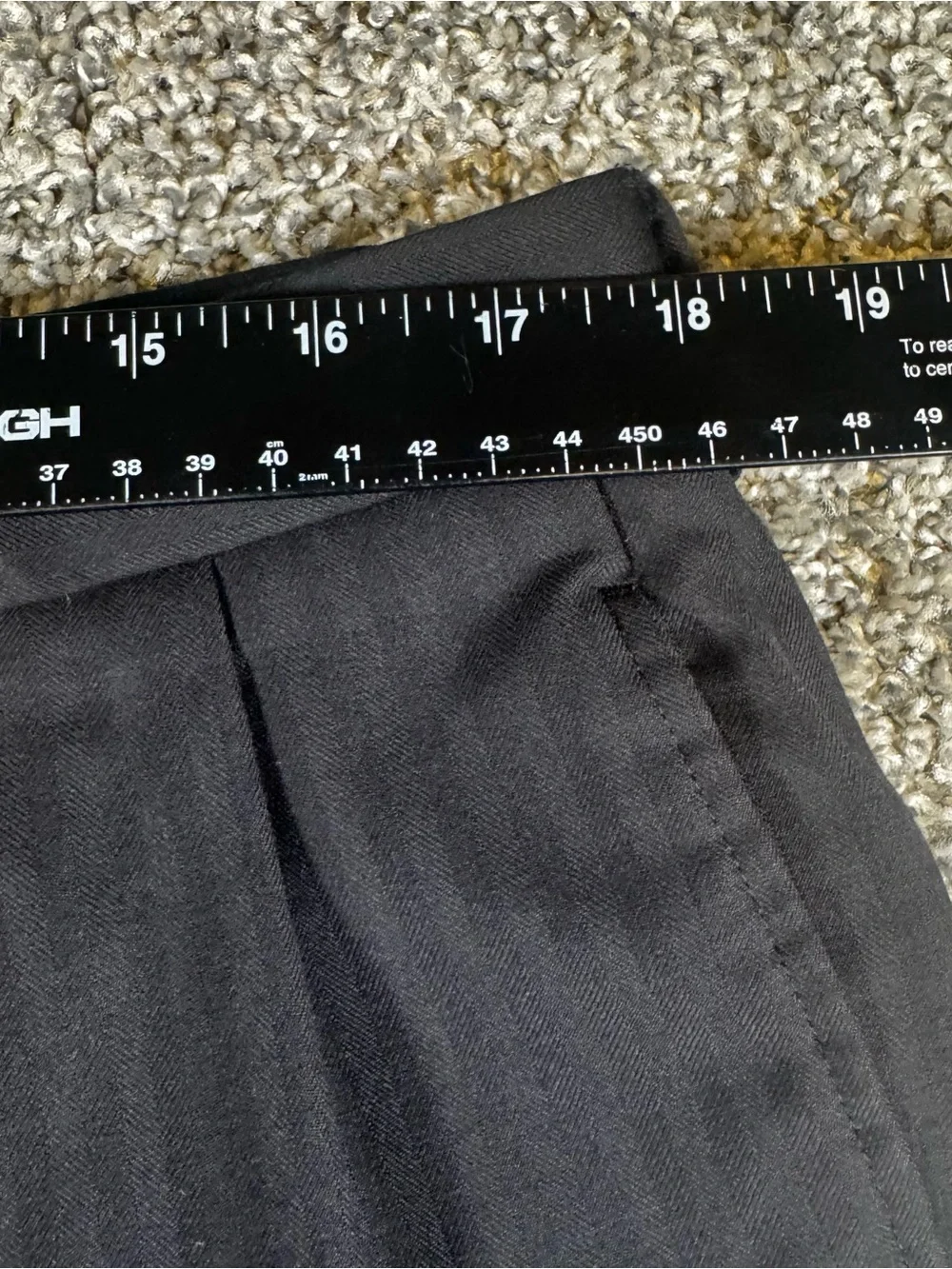 Jos A Bank Signature 2-Piece Suit 42R 36x32 Black Stripe Wool Pleated Cuffed